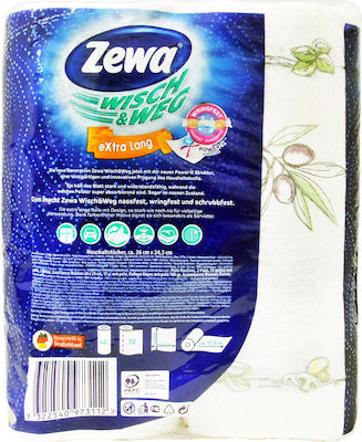 Zewa Χαρτί Κουζίνας Wisch & Weg Extra Lang 2 Ρολά 188gr