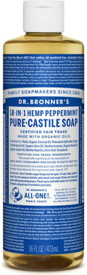 Dr Bronner's Pure-Castile Liquid Soap Βath Wash for Face , Hair & Body 473ml