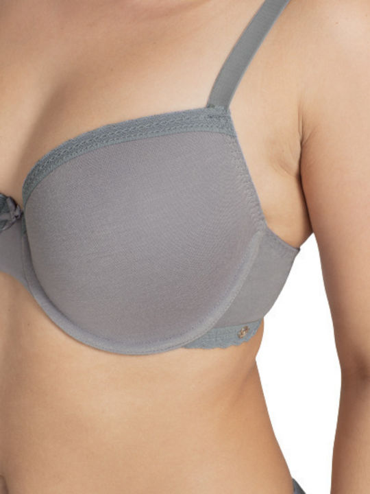 Grey/White Σουτιέν χωρίς Ενίσχυση με Μπανέλες 2Pack