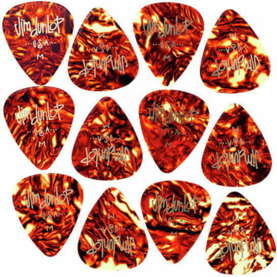 Dunlop Guitar Picks Celluloid Shell Medium Thickness 0.3mm Set 12pcs