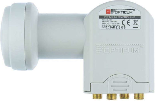 Redline Quad LNB Quad (4 Ausgängen) mit Geräuscharmer Verstärker 0.1dB