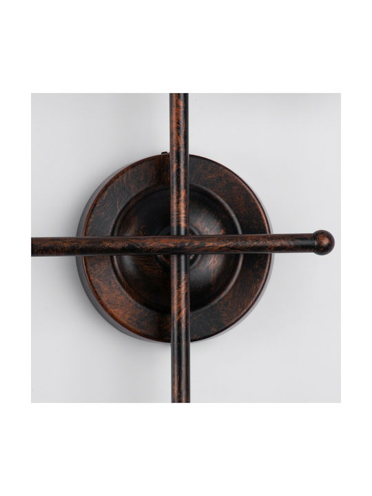 GloboStar Piping Vintage Lamp Wall with Socket E27 Copper 66x9.5x49cm