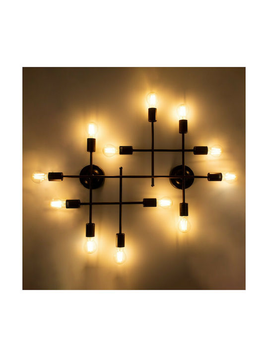 GloboStar Piping Vintage Wall Lamp with Socket E27 Copper Width 78.5cm