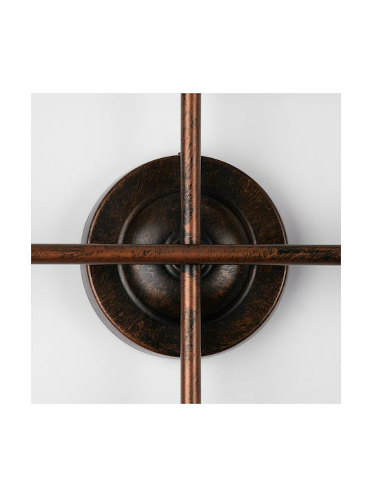 GloboStar Piping Industrial Lampă De Perete Cu Bază De Bec E27 Cupru 78.5x64x64cm