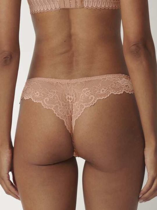Tempting Lace Women's String with Lace Pink