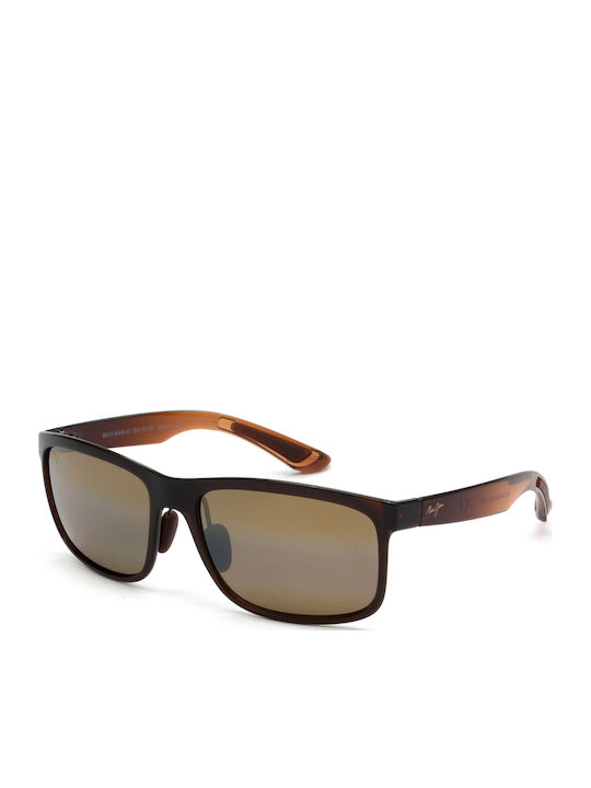 Maui Jim Huelo Ανδρικά Γυαλιά Ηλίου με Καφέ Κοκκάλινο Σκελετό και Καφέ Polarized Φακό H449-01