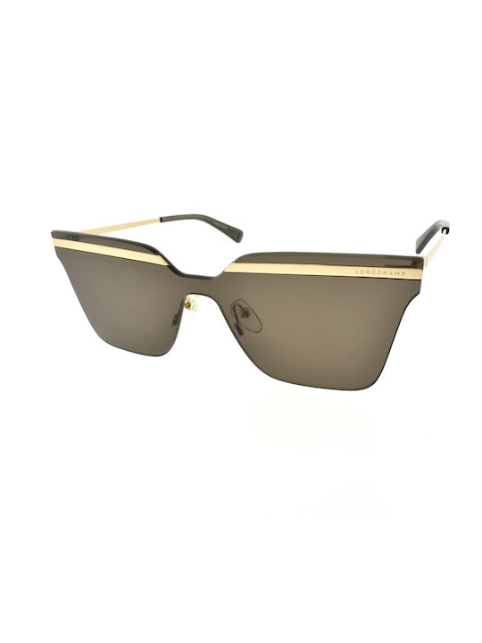 Longchamp Women's Sunglasses with Gold Metal Frame and Brown Lens LO122S 035