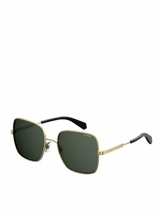 Polaroid Women's Sunglasses with Gold Metallic Frame and Grey Polarized Lenses PLD6060/S 2F7/M9