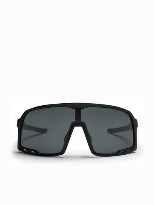 Chpo Henrik Unisex Sonnenbrille mit Schwarz Kunststoff Gestell und Schwarz Polarisiert Linse 16132PP