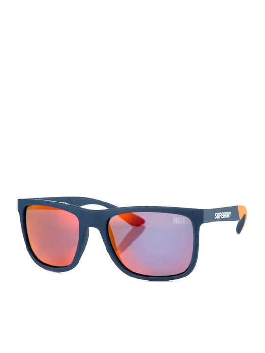 Superdry RunnerX Men's Sunglasses with Black Plastic Frame and Red Mirror Lens