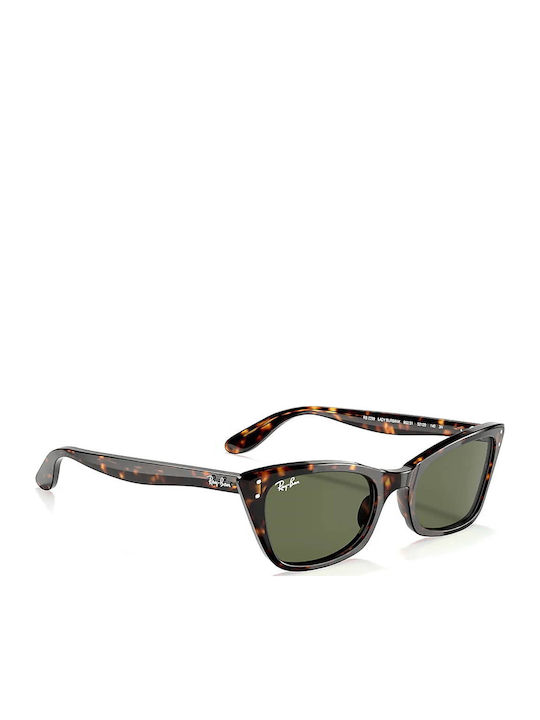 Ray Ban Lady Burbank Women's Sunglasses with Brown Tartaruga Plastic Frame and Green Lens RB2299 902/31
