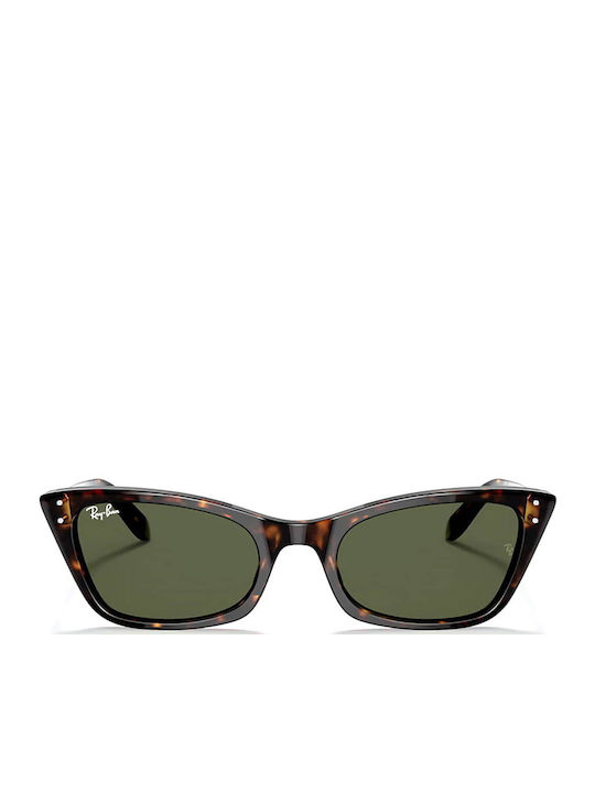 Ray Ban Lady Burbank Women's Sunglasses with Brown Tartaruga Plastic Frame and Green Lens RB2299 902/31