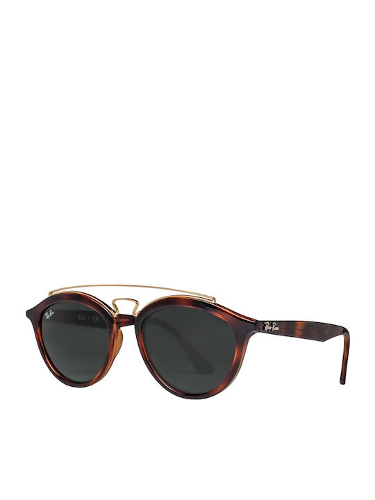 Ray Ban Gatsby II Unisex Sunglasses with Brown Tartaruga Plastic Frame and Green Lens RB4257 710/71