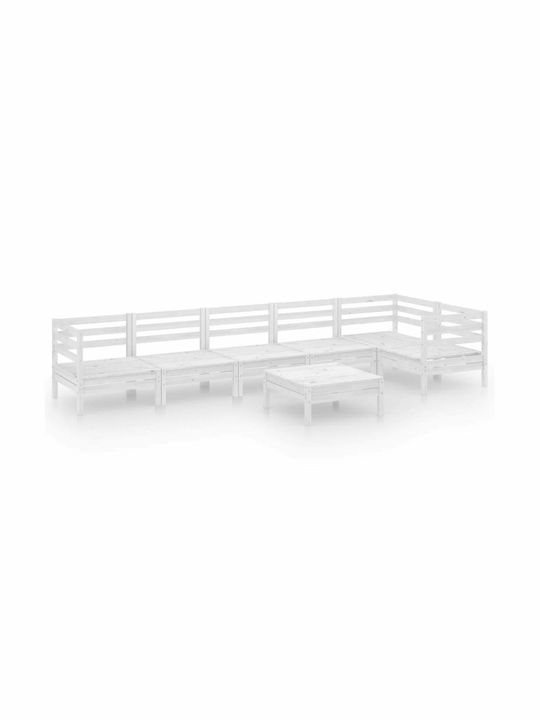 Outdoor Living Room Set 7 Pieces White