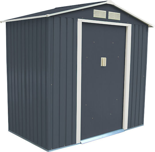 Metallische Gartenhaus Galvanisiert Polis Graue mit Lüftungsschlitzen M2.01xP1.21xH1.9m