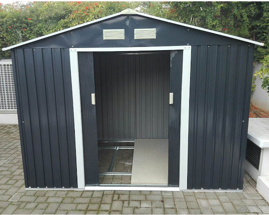 Metallische Gartenhaus Galvanisiert Polis Graue mit Lüftungsschlitzen M2.01xP1.21xH1.9m