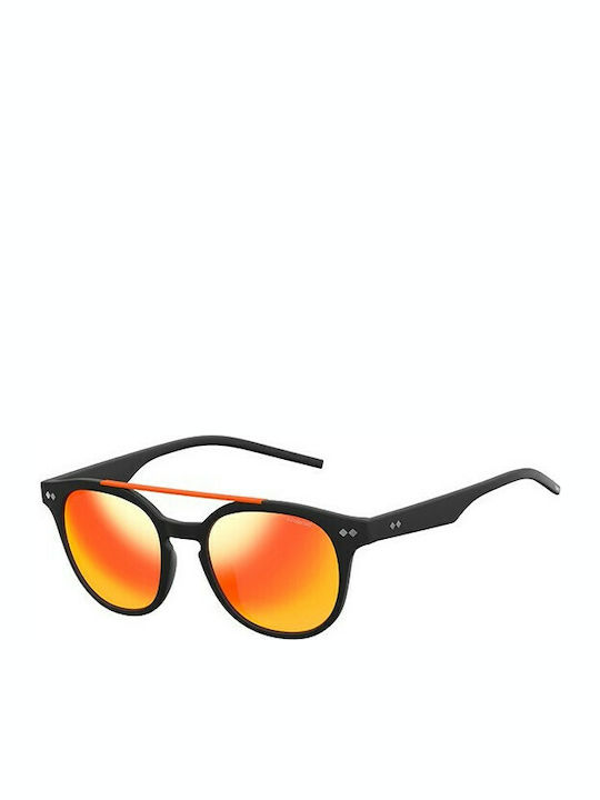 Polaroid Sunglasses with Black Plastic Frame and Orange Polarized Mirror Lens PLD1023/S DL5/OZ