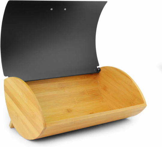 Marva Bread Box with Lid made of Bamboo Black 35.5x26x16cm
