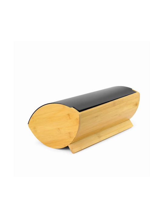 Marva Bread Box with Lid made of Bamboo Black 35.5x26x16cm