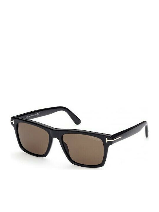 Tom Ford Buckley 02 Ochelari De Soare Pentru Bărbați Cu Ramă Neagră Din Plastic Și Lentile Maro Degrade FT0906 01H