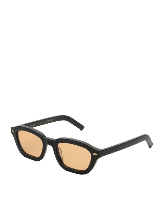 Gast Fen Unisex Sunglasses with Black Plastic Frame and Orange Lens H02
