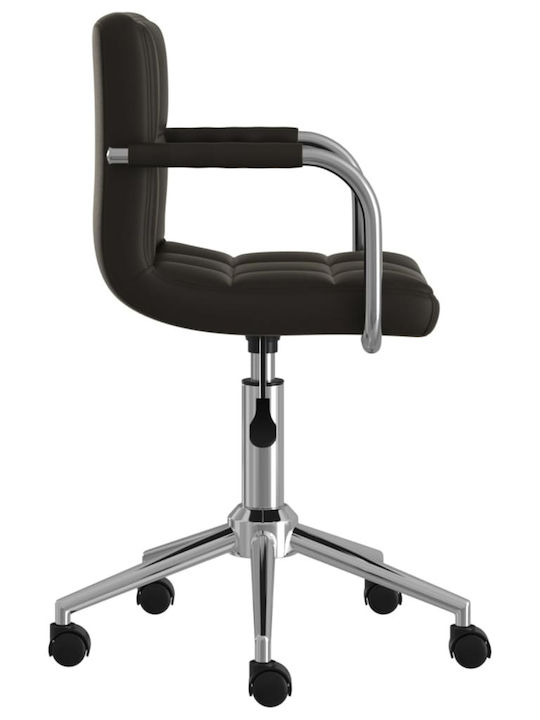 Swivel Visitor Chair with Arms & Wheels Μαύρη 48x47x74.5cm