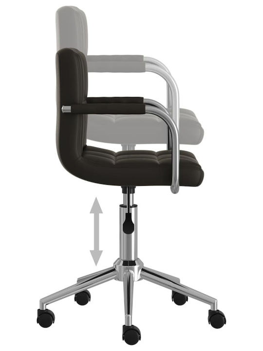 Swivel Visitor Chair with Arms & Wheels Μαύρη 48x47x74.5cm
