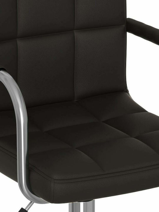 Swivel Visitor Chair with Arms & Wheels Μαύρη 48x47x74.5cm