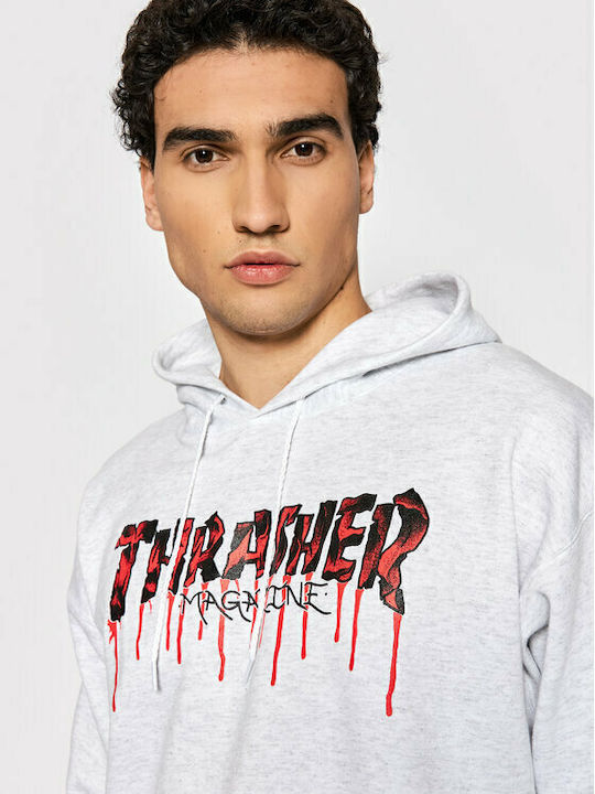 Blood Drip Sweatshirt mit Kapuze Ash Grey