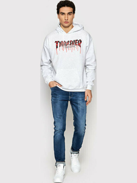 Blood Drip Sweatshirt mit Kapuze Ash Grey