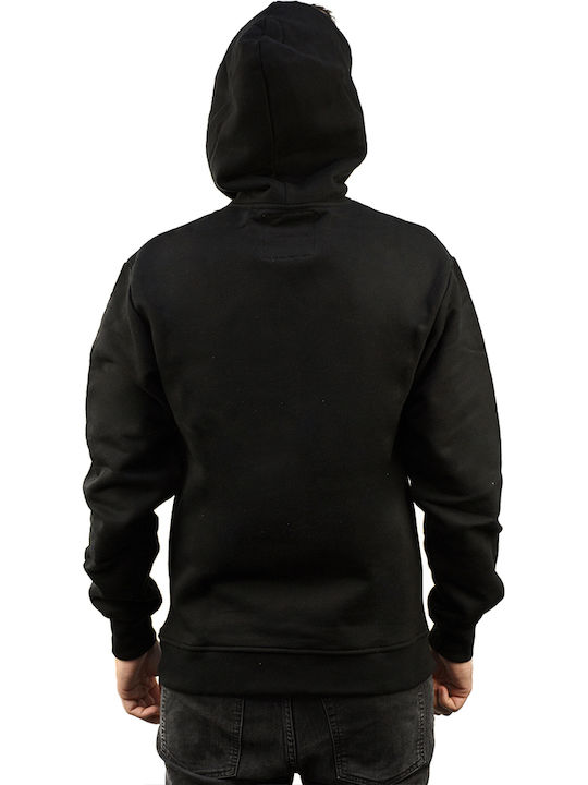 Herren Sweatshirt mit Kapuze und Taschen Schwarz