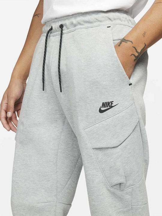Sportswear Tech Fleece Cargo Παντελόνι Φόρμας χωρίς Λάστιχο Γκρι