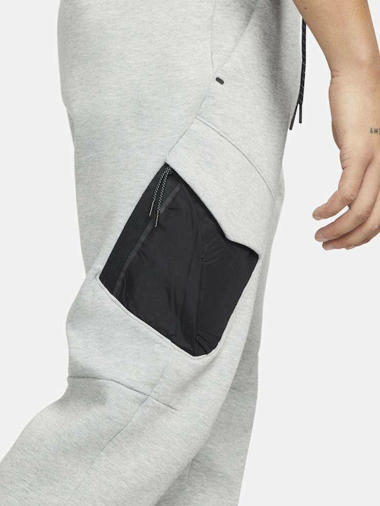 Sportswear Tech Fleece Cargo Παντελόνι Φόρμας χωρίς Λάστιχο Γκρι