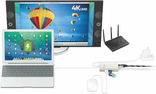 J5create J5create JCA374 USB-C Docking Station με HDMI 4K PD Ethernet Χρυσό
