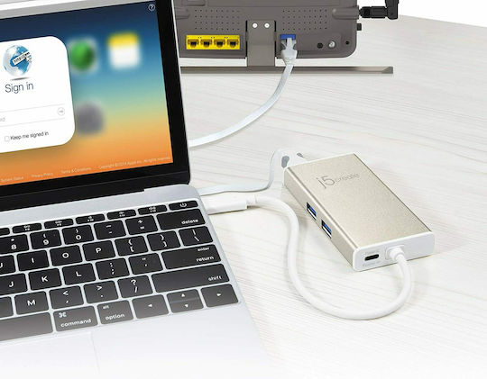 J5create J5create JCA374 USB-C Docking Station με HDMI 4K PD Ethernet Χρυσό