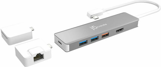 J5create JCD375 USB-C Docking Station mit HDMI 4K PD Gray