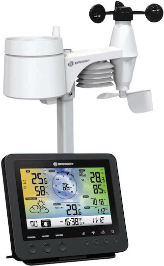 Bresser Wifi Color Weather Center With 5in1 Profi Sensor Wireless Digital Weather Station Wall Mounted / Tabletop Black