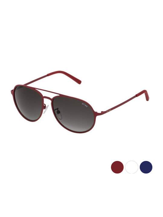 Sting Men's Sunglasses with Red Metal Frame and Black Lens SST004 06F5