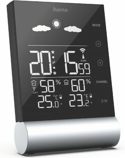 HAMA Black Line 00186417 Drahtlos Wetterstation Digital Tischplatte Schwarz HAMA Black Line 00186417 Drahtlos Wetterstation Digital Tischplatte Schwarz