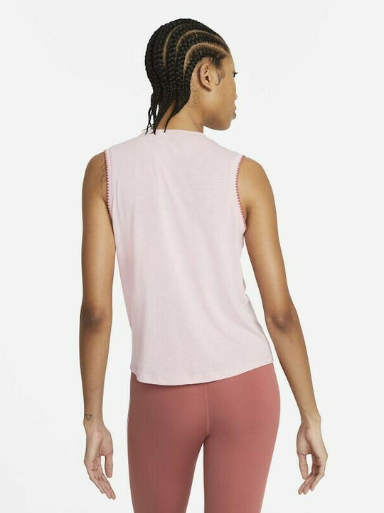 Nike Yoga Damen Sportlich Bluse Ärmellos Rosa