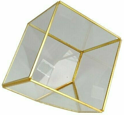 JK Home Decoration Glass Decorative Box Polygonal 10x10x10cm