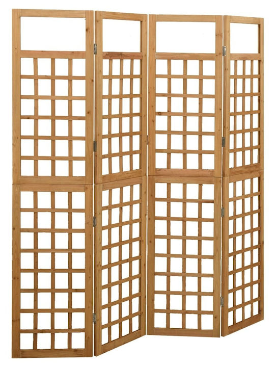vidaXL Decorativ Paravan Lemn cu 4 Panouri Cafea 161x180cm