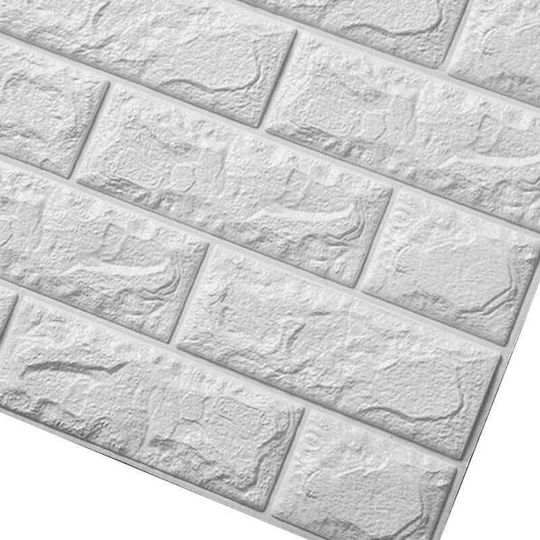 3D Wall Panels Foam Self-Adhesive White 69x77cm