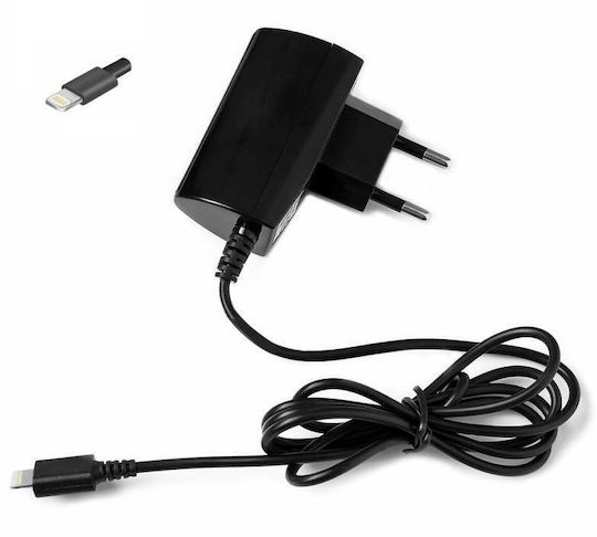 Muvit Charger with Built-in Cable Lightning Blacks (MUACC0120)