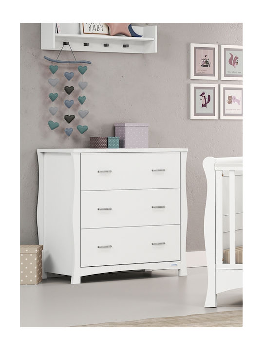 Oxford Βρεφική Συρταριέρα με 3 Συρτάρια Λευκή 94x51x91cm