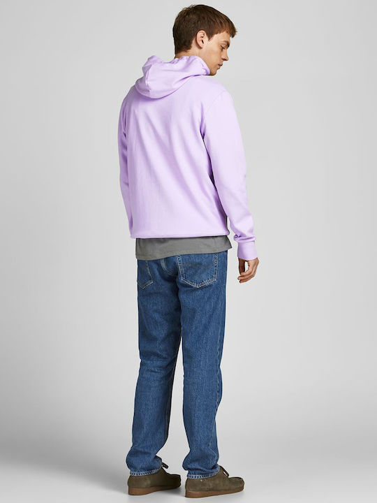 Jack & Jones Men's Sweatshirt with Hood and Pockets Lavender