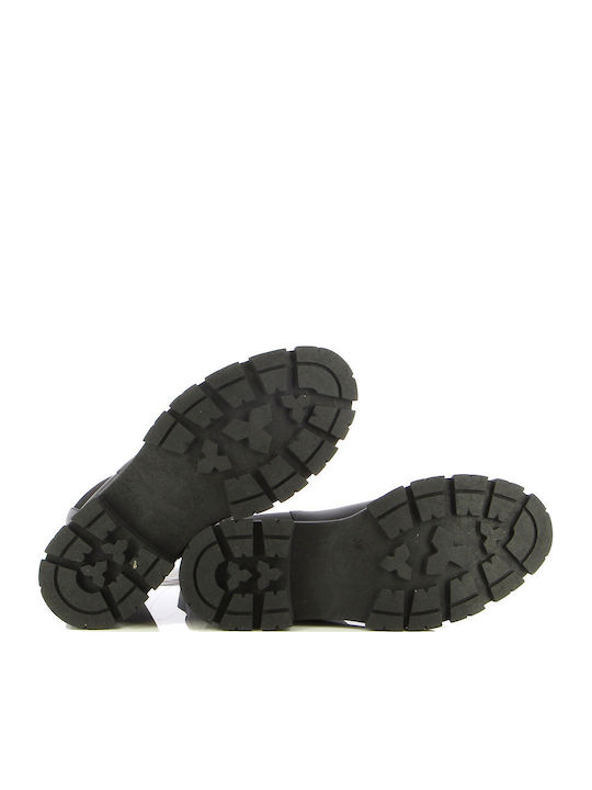 Leder Damen Chelsea Stiefeletten Schwarz