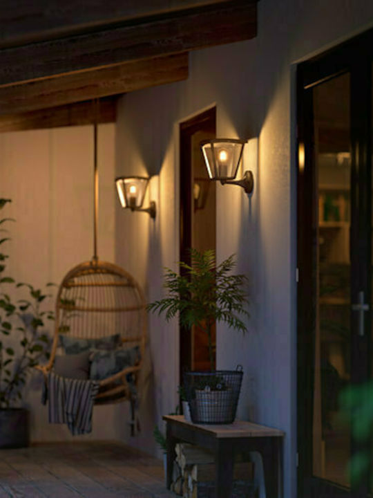 Philips Inara Hue Wall-Mounted Outdoor Lantern E27 IP44 27.7x25.6x21.9εκ.