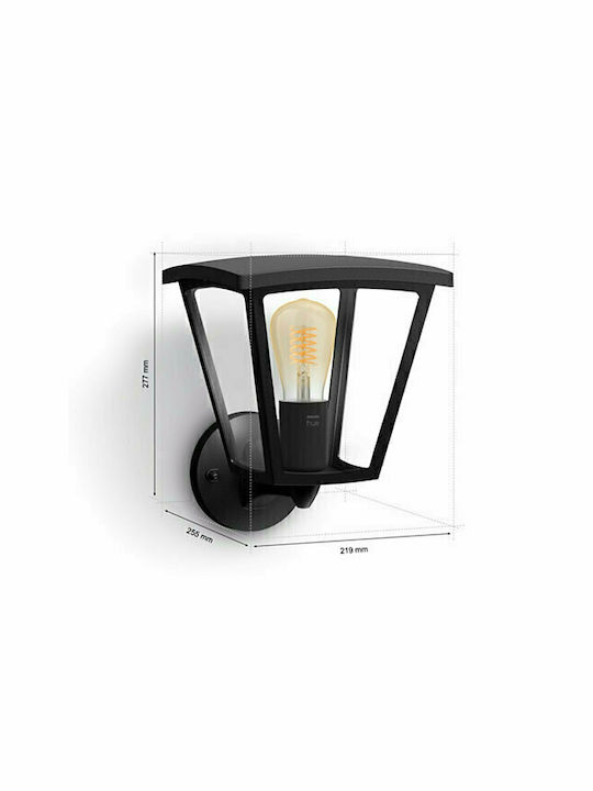 Philips Inara Hue Wall-Mounted Outdoor Lantern E27 IP44 27.7x25.6x21.9εκ.