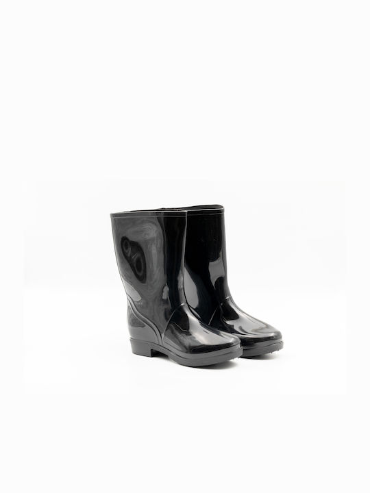 PATENT LEATHER BOOTS WITH HEEL, CODE: 88-BLACK